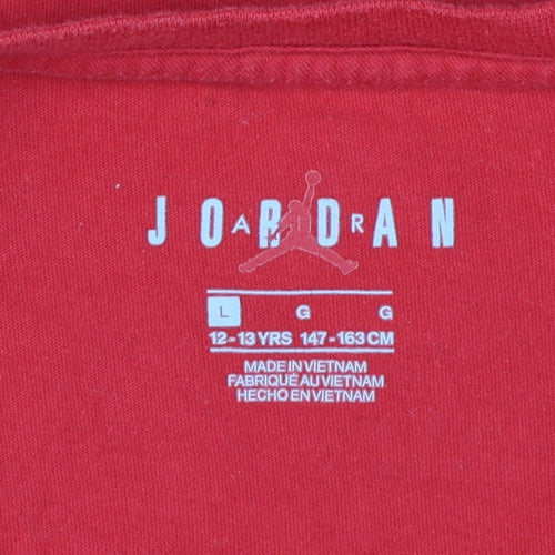 Jordan Boys Red Zion Graphic Print T-Shirt Size 12-13 Years