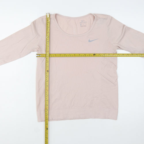 Nike Women's Beige Dri-FIT Long Sleeve Running Top Size M