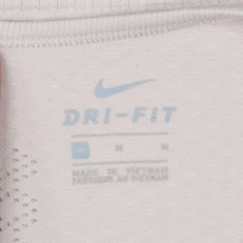 Nike Women's Beige Dri-FIT Long Sleeve Running Top Size M