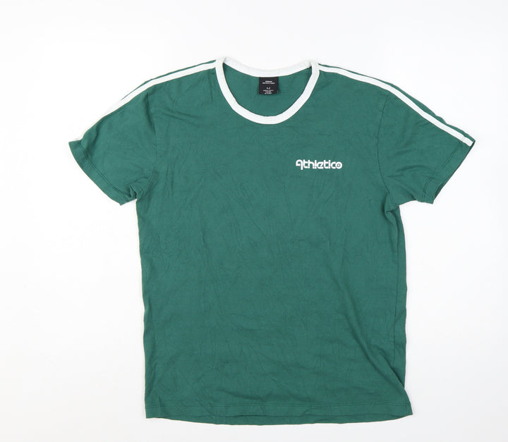 Urban Outfitters Women Green Ringer T-Shirt Size S Short Sleeve Casual