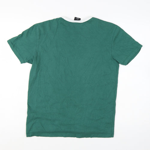 Urban Outfitters Women Green Ringer T-Shirt Size S Short Sleeve Casual