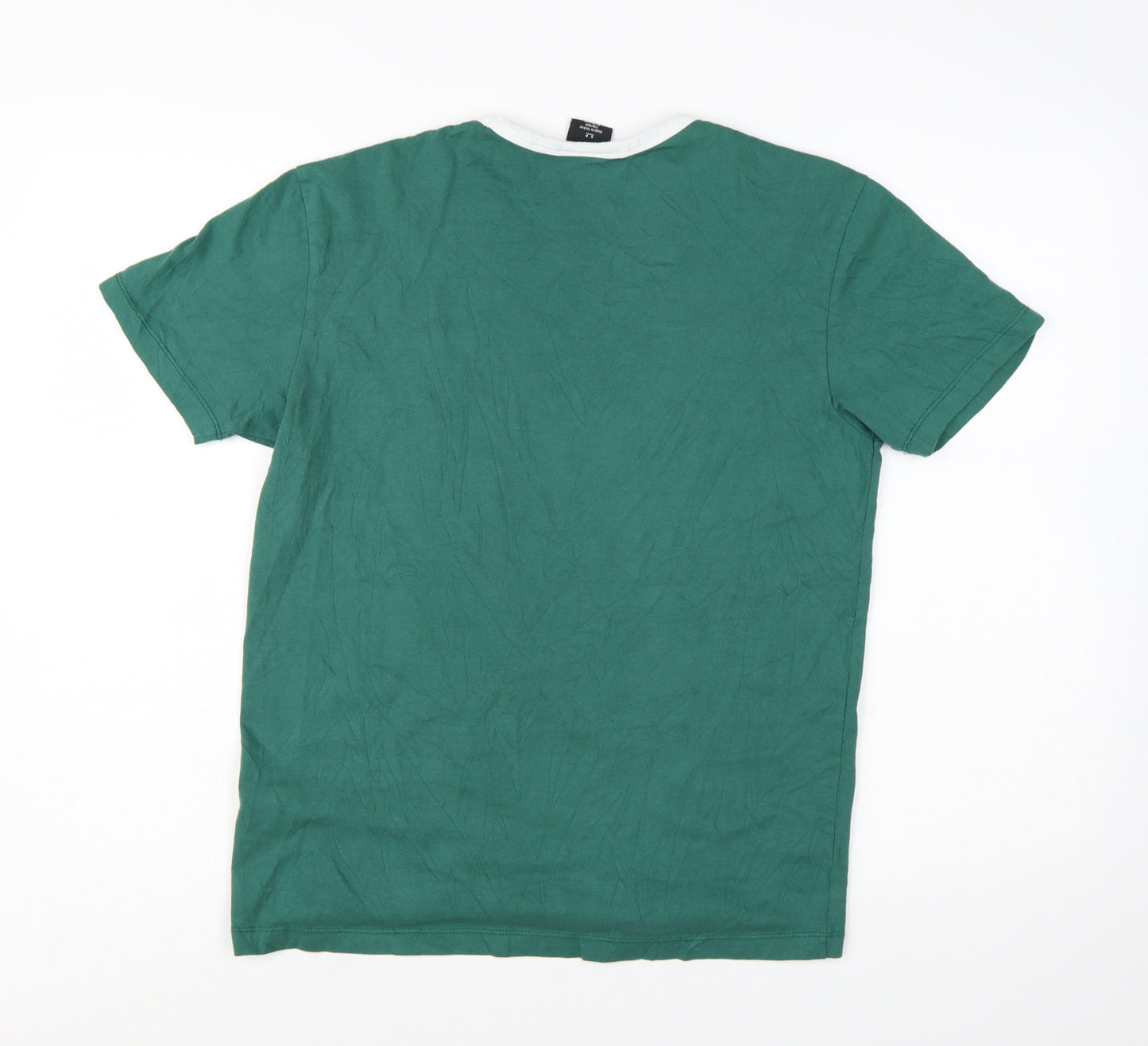 Urban Outfitters Women Green Ringer T-Shirt Size S Short Sleeve Casual