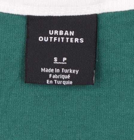 Urban Outfitters Women Green Ringer T-Shirt Size S Short Sleeve Casual