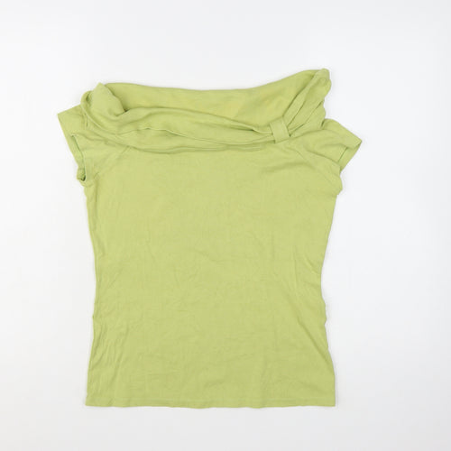 Monsoon Women’s Green Off Shoulder Short Sleeve Jersey Top Size 14