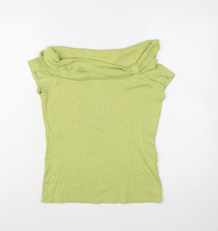 Monsoon Women’s Green Off Shoulder Short Sleeve Jersey Top Size 14