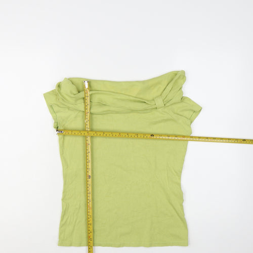 Monsoon Women’s Green Off Shoulder Short Sleeve Jersey Top Size 14