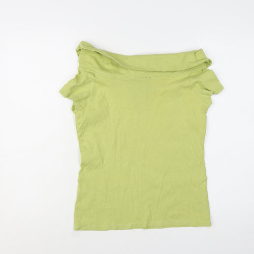 Monsoon Women’s Green Off Shoulder Short Sleeve Jersey Top Size 14