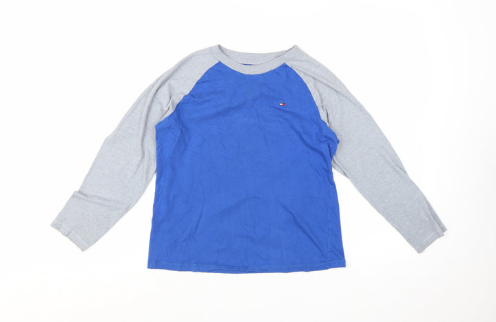 Tommy Hilfiger Boys Blue & Grey Long Sleeve Crew Neck T-Shirt Size 12-14 Years