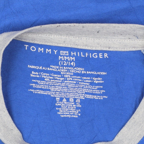 Tommy Hilfiger Boys Blue & Grey Long Sleeve Crew Neck T-Shirt Size 12-14 Years