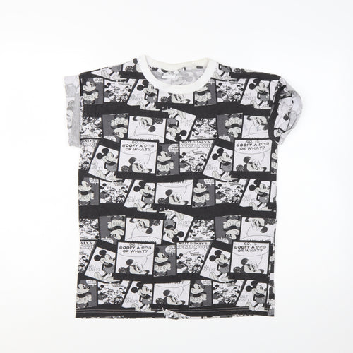 Disney Women's Black Mickey Mouse Graphic Cotton T-Shirt Size 10