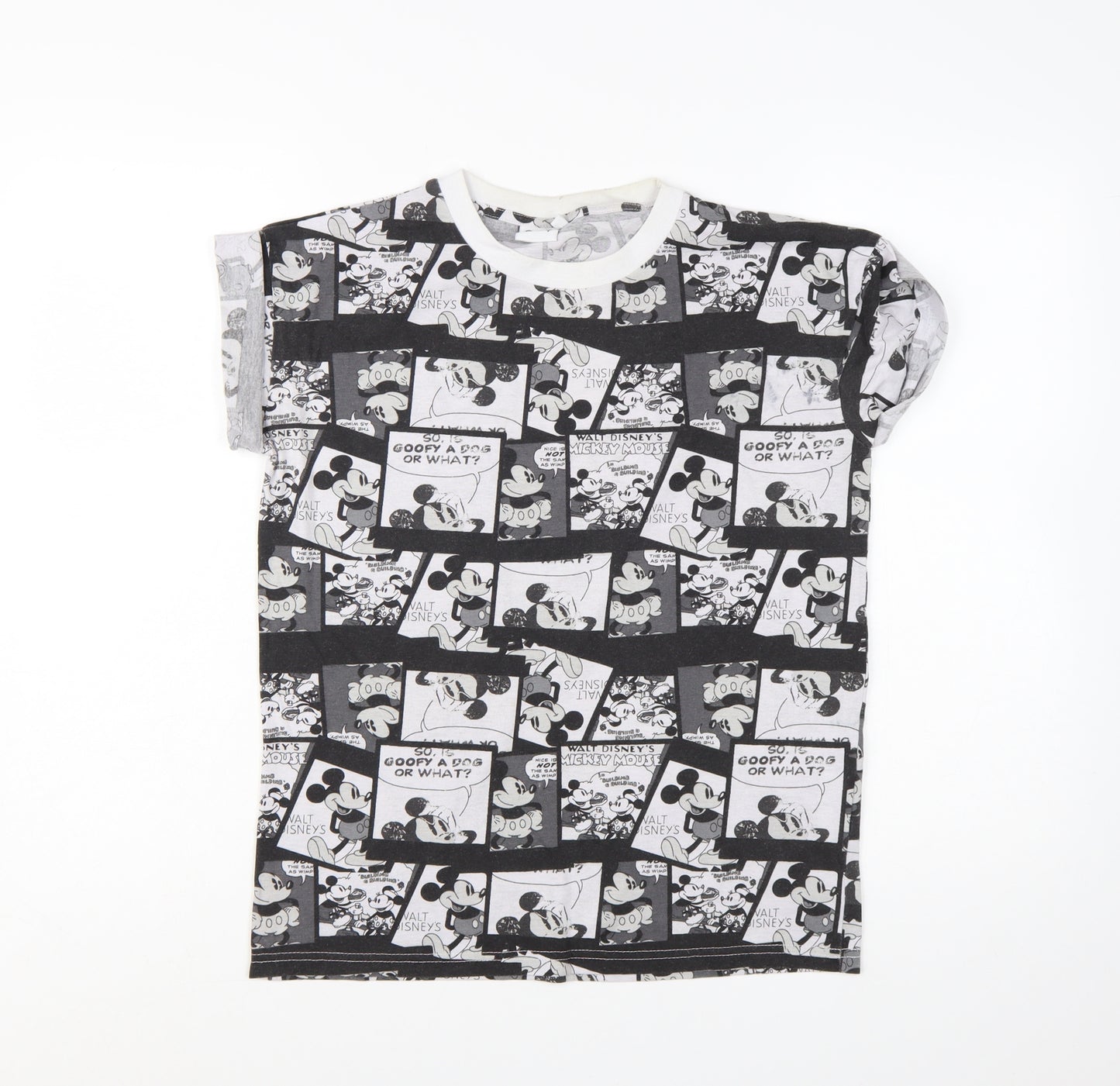 Disney Women's Black Mickey Mouse Graphic Cotton T-Shirt Size 10