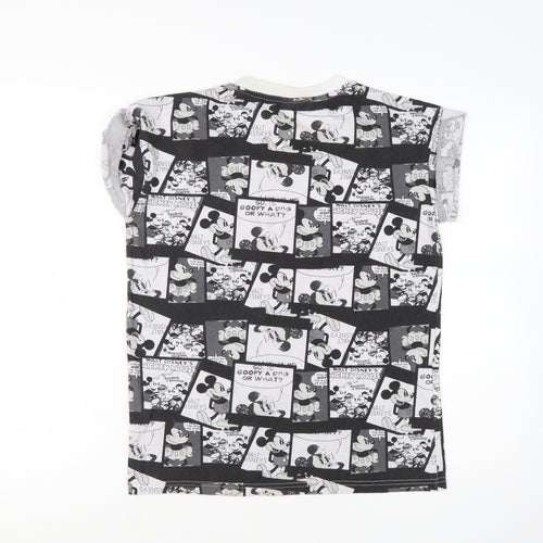 Disney Women's Black Mickey Mouse Graphic Cotton T-Shirt Size 10