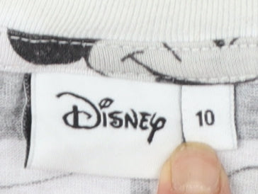 Disney Women's Black Mickey Mouse Graphic Cotton T-Shirt Size 10
