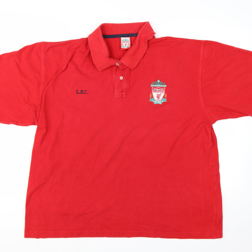 Liverpool FC Men's Red Cotton Polo Shirt XL Classic Fit