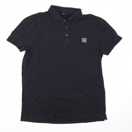 Hugo Boss Men’s Black Slim Fit Polo Shirt XXL Cotton Elastane