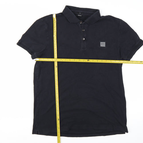 Hugo Boss Men’s Black Slim Fit Polo Shirt XXL Cotton Elastane