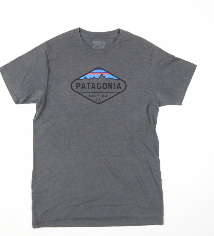 Patagonia Men's Grey Short Sleeve Graphic T-Shirt Size M Slim Fit