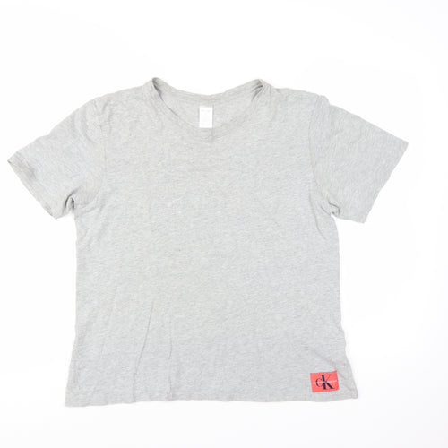Calvin Klein Women Grey Basic Cotton Short Sleeve T-Shirt M