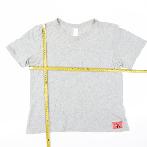 Calvin Klein Women Grey Basic Cotton Short Sleeve T-Shirt M