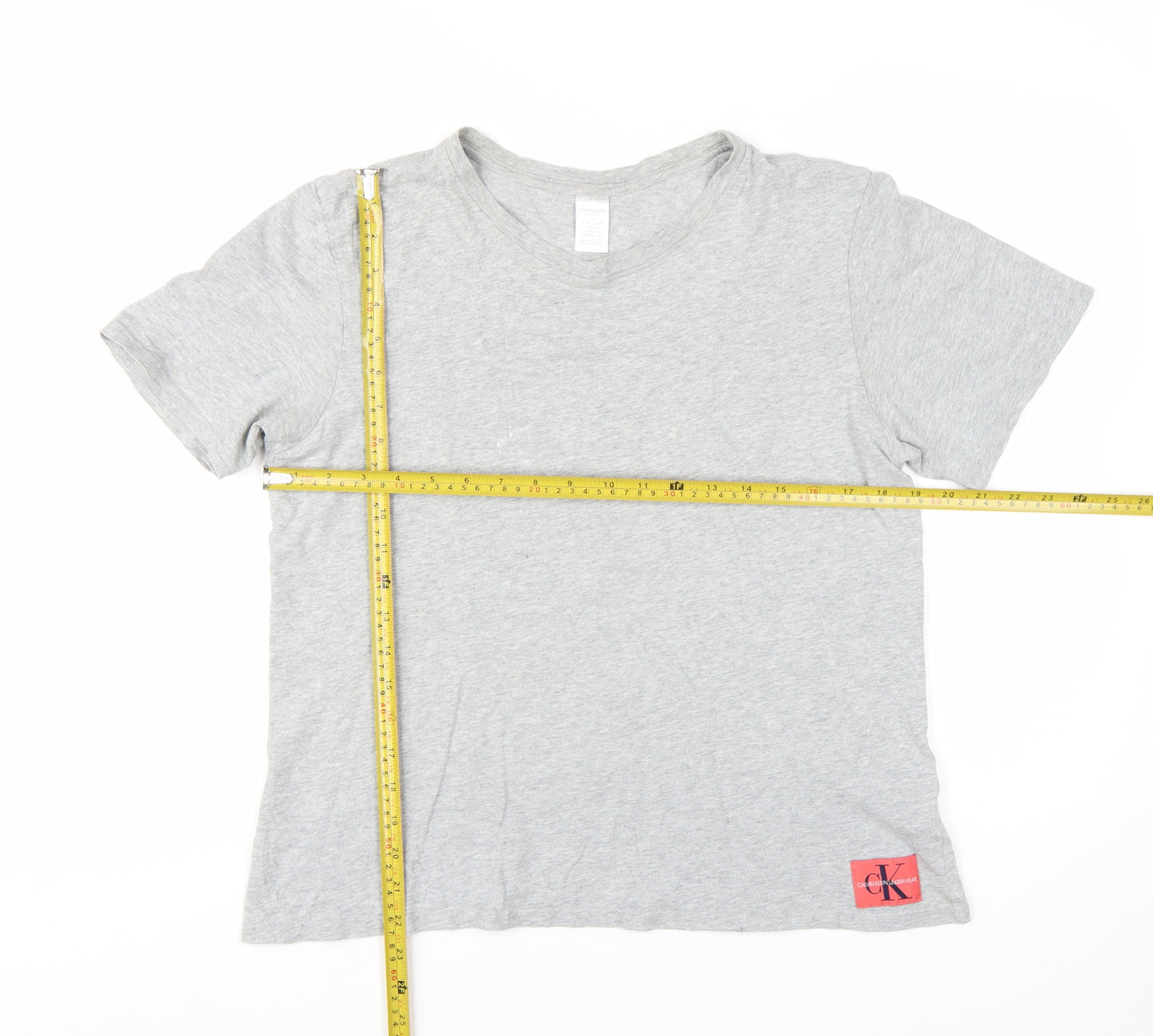 Calvin Klein Women Grey Basic Cotton Short Sleeve T-Shirt M