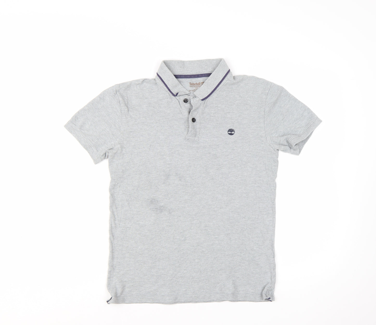 Timberland Men's Grey Slim Fit Cotton Polo Shirt Size S