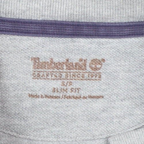 Timberland Men's Grey Slim Fit Cotton Polo Shirt Size S