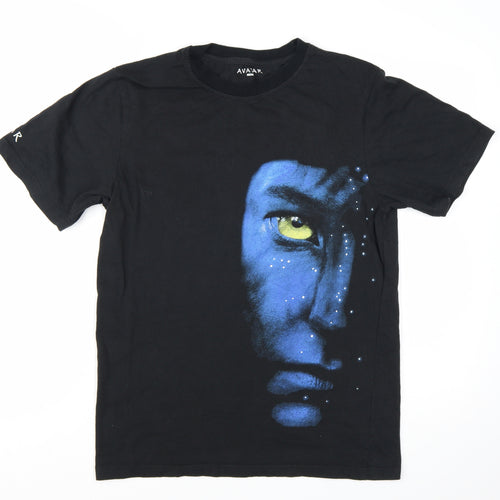 Avatar Black Graphic T-Shirt Men Medium Classic Fit Cotton Short Sleeve