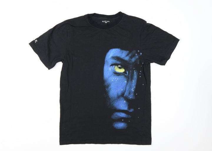 Avatar Black Graphic T-Shirt Men Medium Classic Fit Cotton Short Sleeve