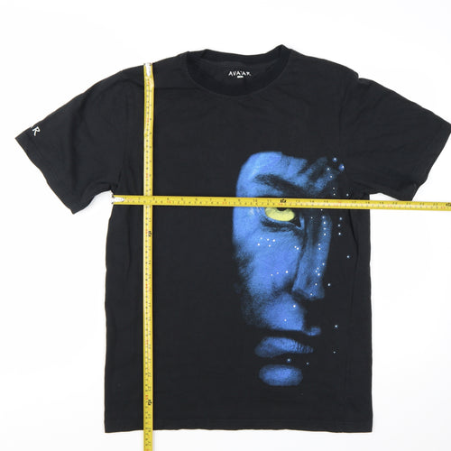 Avatar Black Graphic T-Shirt Men Medium Classic Fit Cotton Short Sleeve