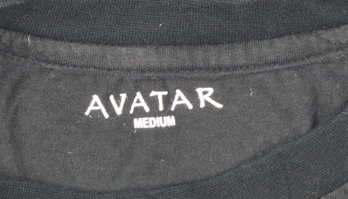 Avatar Black Graphic T-Shirt Men Medium Classic Fit Cotton Short Sleeve