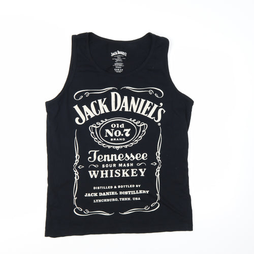 Jack Daniel's Women's Black Cotton Tank Top L Music Graphic
