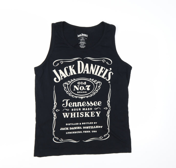 Jack Daniel's Women's Black Cotton Tank Top L Music Graphic