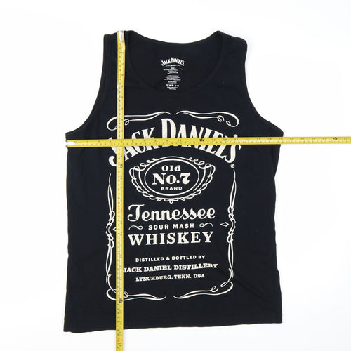 Jack Daniel's Women's Black Cotton Tank Top L Music Graphic