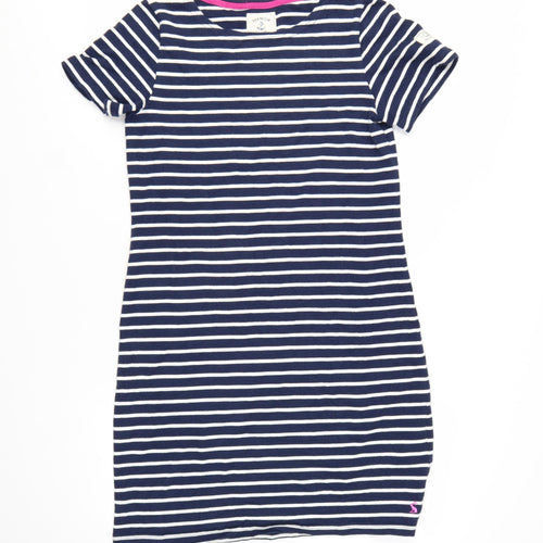 Joules Womens Blue White Striped Cotton T-Shirt Dress Size 12