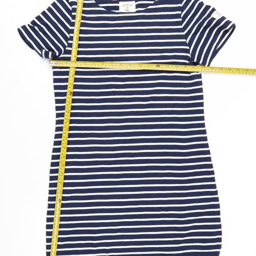 Joules Womens Blue White Striped Cotton T-Shirt Dress Size 12