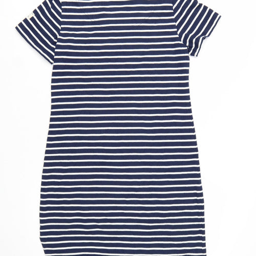 Joules Womens Blue White Striped Cotton T-Shirt Dress Size 12