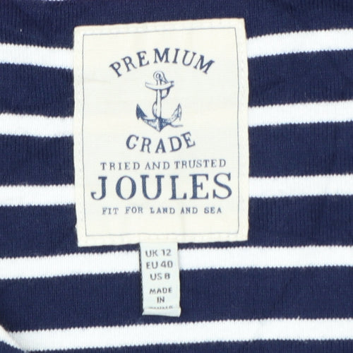 Joules Womens Blue White Striped Cotton T-Shirt Dress Size 12