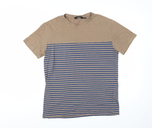 Regatta Great Outdoors Mens Beige Striped Cotton T-Shirt Size M