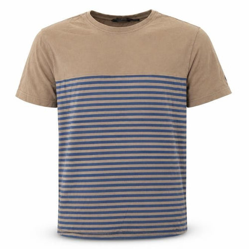 Regatta Great Outdoors Mens Beige Striped Cotton T-Shirt Size M