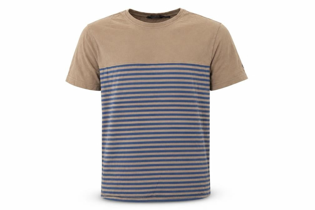 Regatta Great Outdoors Mens Beige Striped Cotton T-Shirt Size M