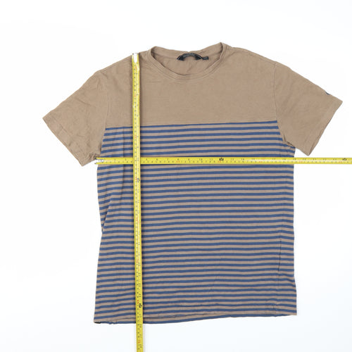 Regatta Great Outdoors Mens Beige Striped Cotton T-Shirt Size M