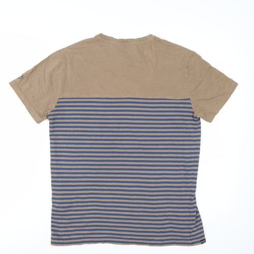 Regatta Great Outdoors Mens Beige Striped Cotton T-Shirt Size M
