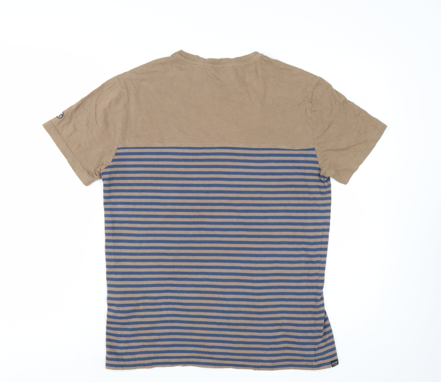 Regatta Great Outdoors Mens Beige Striped Cotton T-Shirt Size M