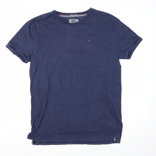 Tommy Jeans Men's Blue Regular Fit Cotton T-Shirt Size S