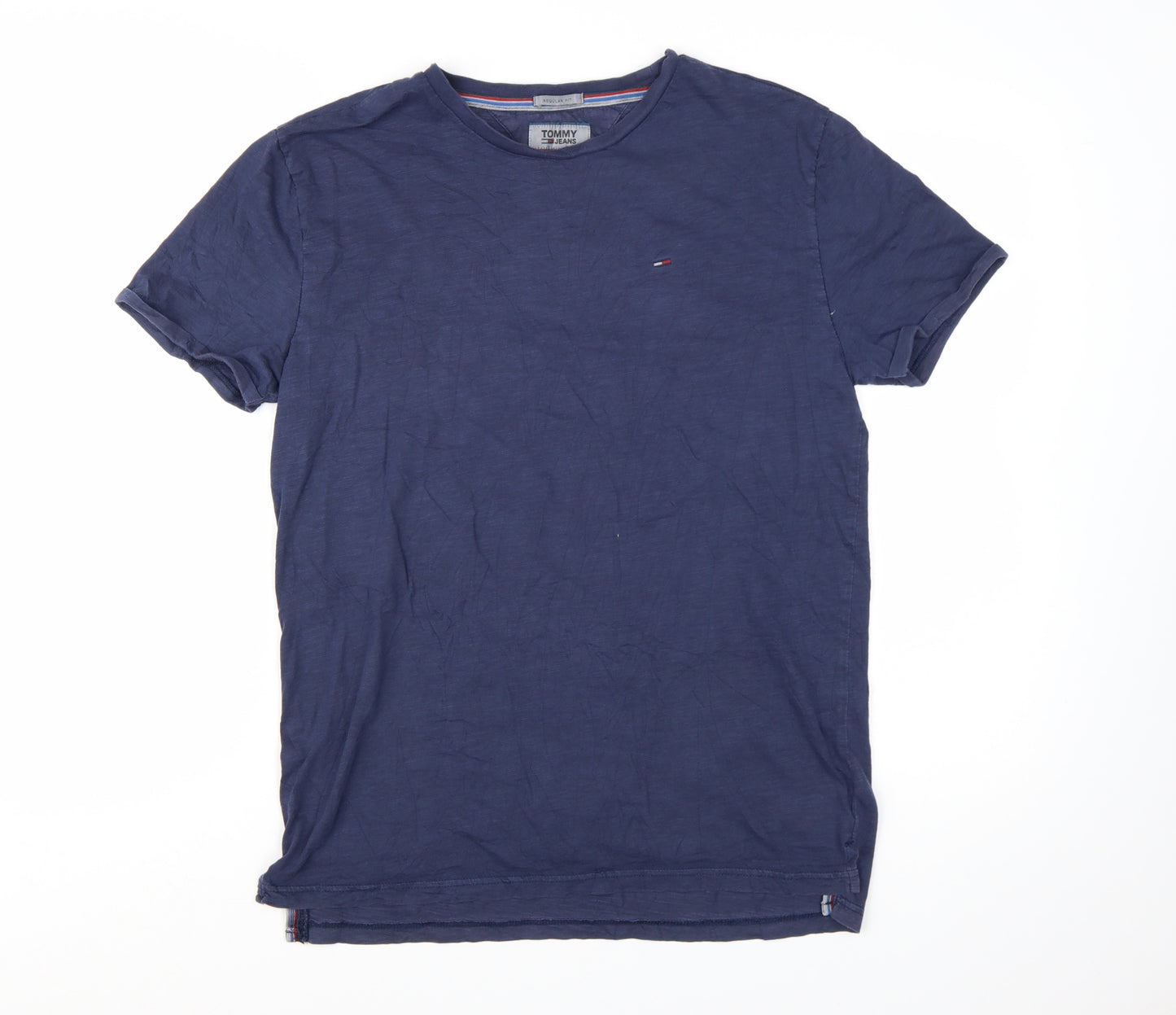 Tommy Jeans Men's Blue Regular Fit Cotton T-Shirt Size S