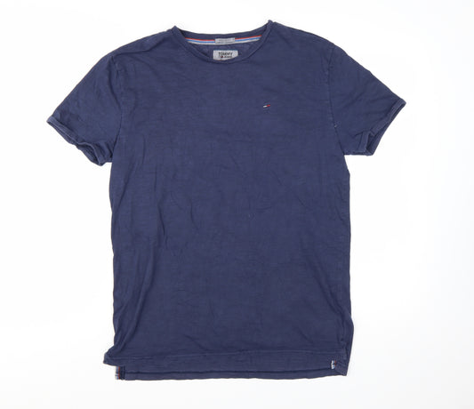 Tommy Jeans Men's Blue Regular Fit Cotton T-Shirt Size S