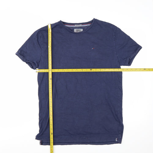 Tommy Jeans Men's Blue Regular Fit Cotton T-Shirt Size S