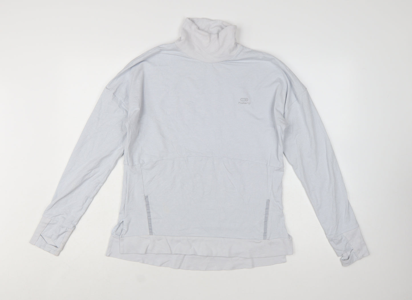 Kalenji Women Grey Long Sleeve Roll Neck Running Top Size 12