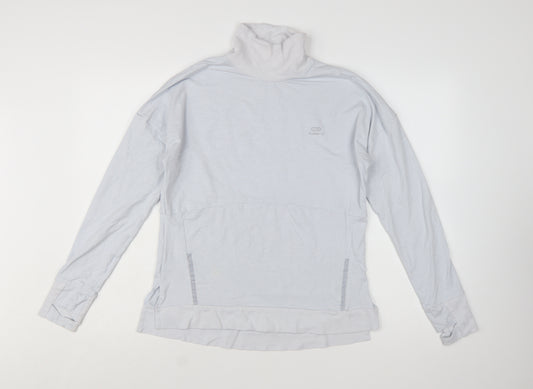 Kalenji Women Grey Long Sleeve Roll Neck Running Top Size 12