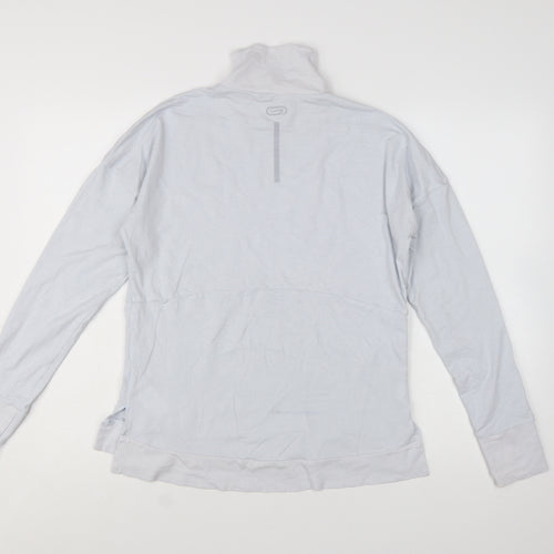 Kalenji Women Grey Long Sleeve Roll Neck Running Top Size 12